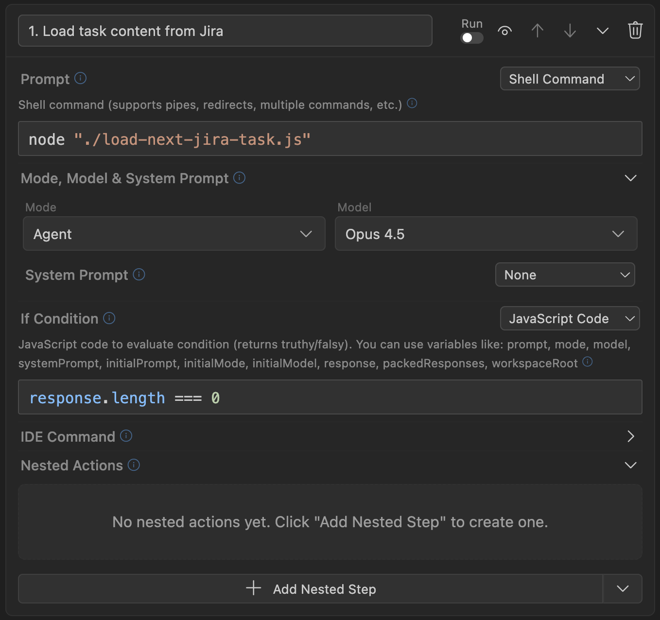 Standard workflow step